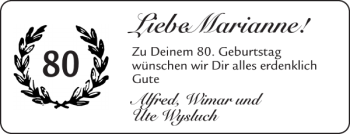 Glückwunschanzeige von Liebemarianne  von Aachener Zeitung / Aachener Nachrichten