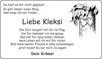 Glückwunschanzeige von Kleksi  von Super Sonntag / Super Mittwoch