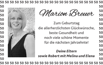 Glückwunschanzeige von Marion Breuer von Super Sonntag / Super Mittwoch