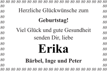 Glückwunschanzeige von Erika  von Aachener Zeitung / Aachener Nachrichten