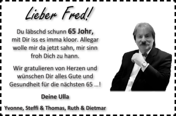 Glückwunschanzeige von Fred  von Aachener Zeitung / Aachener Nachrichten