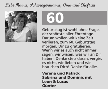 Glückwunschanzeige von Mama Schwiegermama Oma und von Super Sonntag / Super Mittwoch