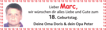 Glückwunschanzeige von Marc  von Aachener Zeitung / Aachener Nachrichten