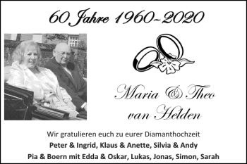 Glückwunschanzeige von Maria Theo van Helden von Super Sonntag / Super Mittwoch