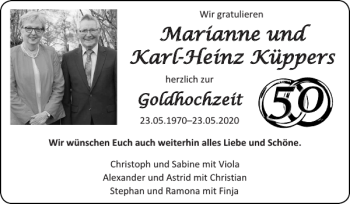 Glückwunschanzeige von Marianne und Karl-Heinz Küppers von Super Sonntag / Super Mittwoch