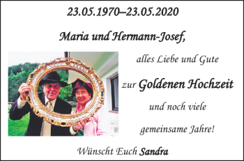 Glückwunschanzeige von Maria und Hermann-Josef von Aachener Zeitung / Aachener Nachrichten