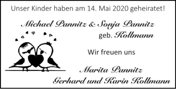 Glückwunschanzeige von Michael Pannitz und Sonja Pannitz von Super Sonntag / Super Mittwoch