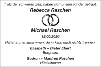Glückwunschanzeige von Rebecca Raschen Michael Raschen von Super Sonntag / Super Mittwoch