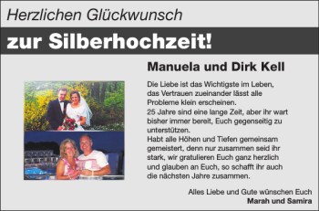 Glückwunschanzeige von Silberhochzeit  von Aachener Zeitung / Aachener Nachrichten
