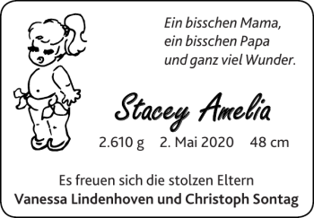 Glückwunschanzeige von Stacey Amelia von Super Sonntag / Super Mittwoch