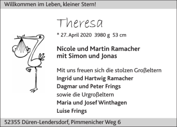 Glückwunschanzeige von Theresa  von Aachener Zeitung / Aachener Nachrichten