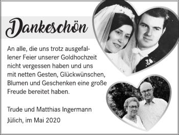Glückwunschanzeige von Trude und Matthias Ingermann von Super Sonntag / Super Mittwoch