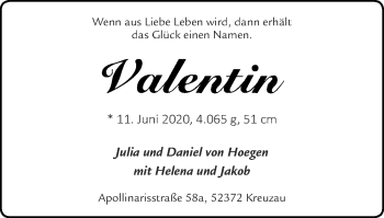 Glückwunschanzeige von   von Zeitung am Sonntag