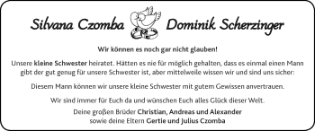 Glückwunschanzeige von Silvana und Dominik  von Zeitung am Sonntag