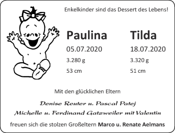 Glückwunschanzeige von   von Zeitung am Sonntag