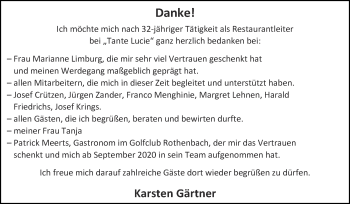 Glückwunschanzeige von Danke  von Zeitung am Sonntag