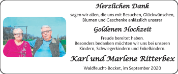 Glückwunschanzeige von Karl und Marlene Ritterbex von Zeitung am Sonntag