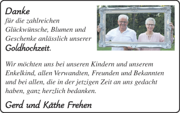 Glückwunschanzeige von Gerd und Käthe Frehen von Zeitung am Sonntag