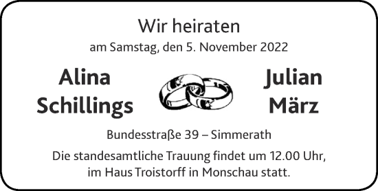 Glückwunschanzeige von Alina und Julian  von Zeitung am Sonntag