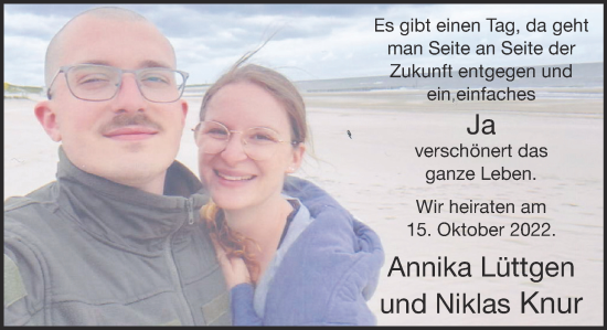 Glückwunschanzeige von Annika und Niklas  von Zeitung am Sonntag