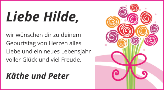 Glückwunschanzeige von Hilde  von Aachener Zeitung / Aachener Nachrichten