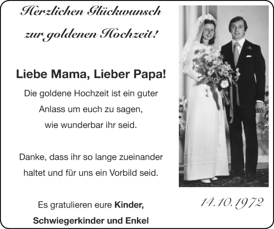 Glückwunschanzeige von Mama und Papa  von Zeitung am Sonntag