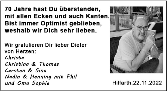 Glückwunschanzeige von Dieter  von Aachener Zeitung / Aachener Nachrichten