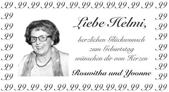 Glückwunschanzeige von Helmi  von Aachener Zeitung / Aachener Nachrichten