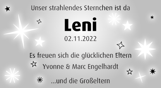 Glückwunschanzeige von Leni Engelhardt von Aachener Zeitung / Aachener Nachrichten