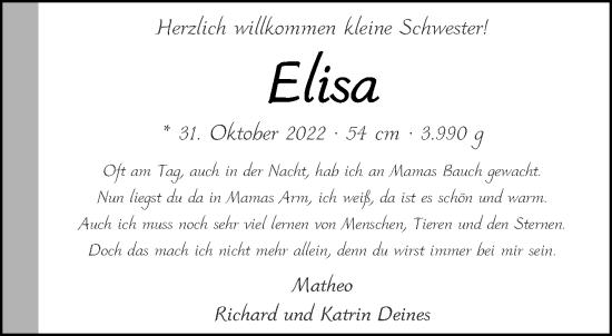 Glückwunschanzeige von Elisa  von Aachener Zeitung / Aachener Nachrichten