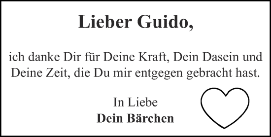 Glückwunschanzeige von Guido  von Zeitung am Sonntag