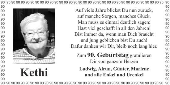 Glückwunschanzeige von Kethi  von Zeitung am Sonntag