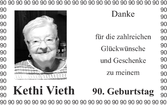 Glückwunschanzeige von Kethi Vieth von Zeitung am Sonntag