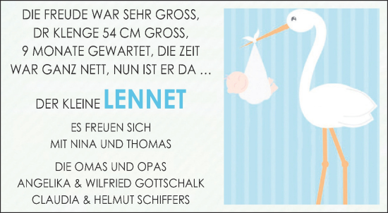 Glückwunschanzeige von Lennet  von Aachener Zeitung / Aachener Nachrichten