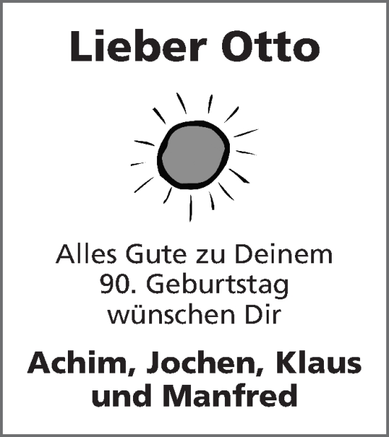 Glückwunschanzeige von Otto  von Aachener Zeitung / Aachener Nachrichten