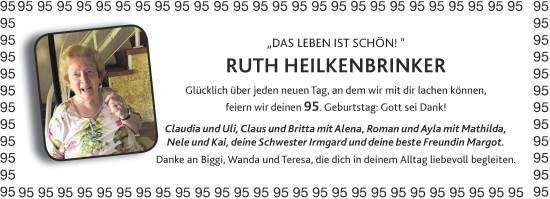 Glückwunschanzeige von Ruth Heilkenbrinker von Aachener Zeitung / Aachener Nachrichten