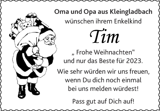 Glückwunschanzeige von Tim  von Zeitung am Sonntag