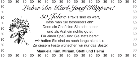 Glückwunschanzeige von Karl-Josef Küppers von Zeitung am Sonntag