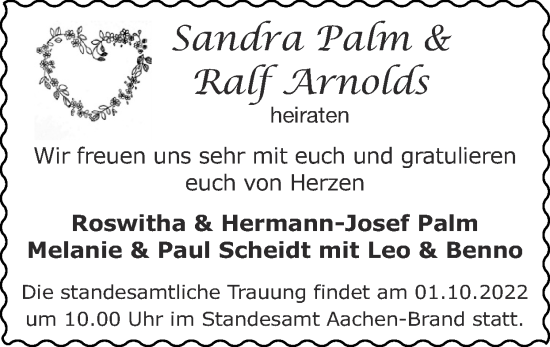 Glückwunschanzeige von Sandra und Ralf  von Zeitung am Sonntag