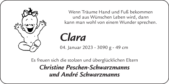 Glückwunschanzeige von Clara  von Zeitung am Sonntag