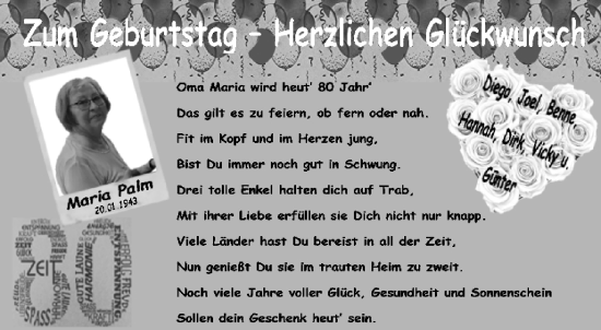 Glückwunschanzeige von Maria Palm von Aachener Zeitung / Aachener Nachrichten