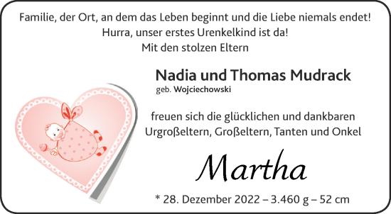 Glückwunschanzeige von Martha Mudrack von Aachener Zeitung / Aachener Nachrichten