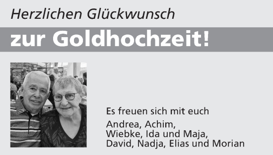 Glückwunschanzeige von 50 zigster Hochzeitstag  von Zeitung am Sonntag