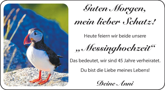 Glückwunschanzeige von Messinghochzeit  von Aachener Zeitung