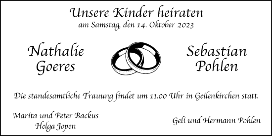 Glückwunschanzeige von Nathalie und Sebastian  von Zeitung am Sonntag
