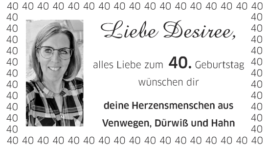 Glückwunschanzeige von Desiree  von Aachener Zeitung