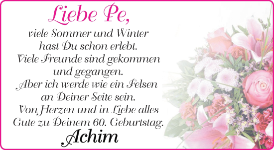 Glückwunschanzeige von Liebe Pe  von Aachener Zeitung