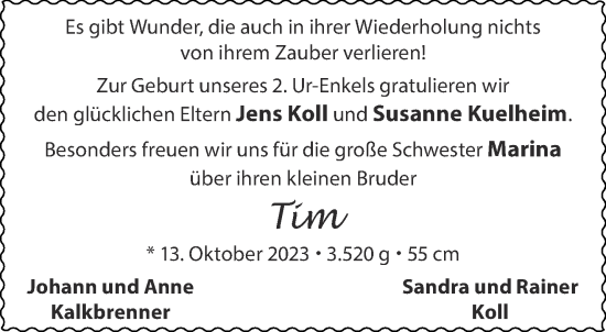 Glückwunschanzeige von Tim  von Aachener Zeitung