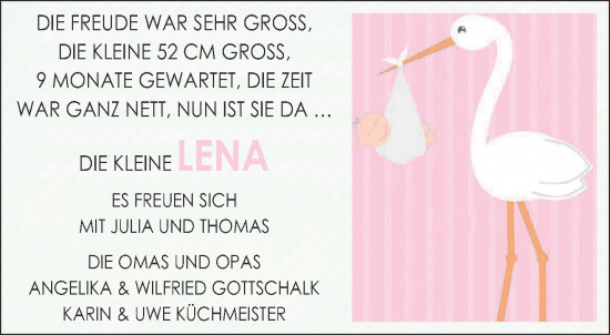 Glückwunschanzeige von Lena  von Aachener Zeitung