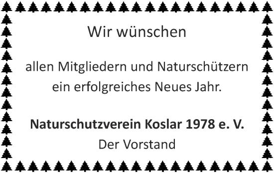 Glückwunschanzeige von Naturschutzverein Koslar 1978 e. V.  von Zeitung am Sonntag